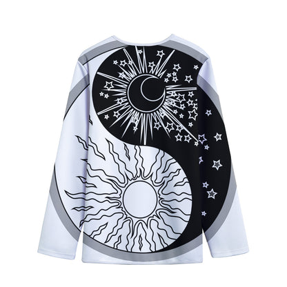 Sun And Moon Yin Yang Print Long Sleeve Short Coat