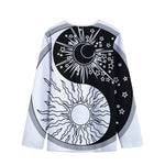 Sun And Moon Yin Yang Print Long Sleeve Short Coat