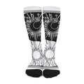 Sun And Moon Yin Yang Print Long Socks