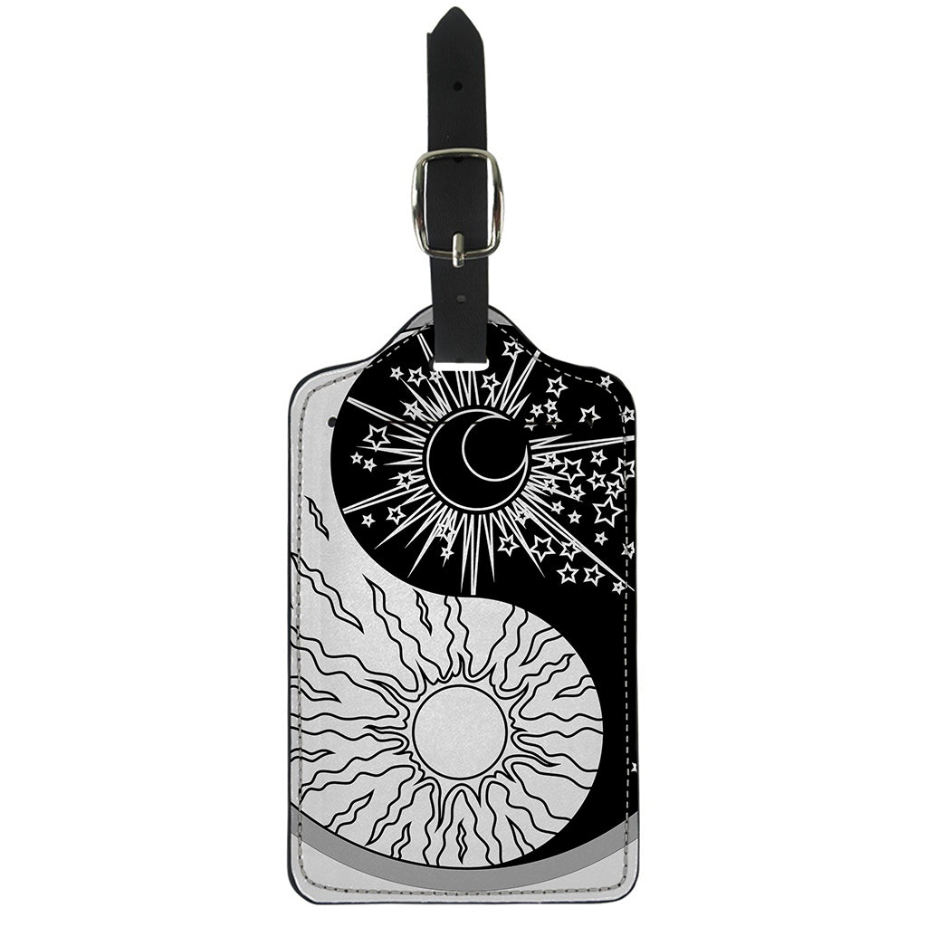 Sun And Moon Yin Yang Print Luggage Tag
