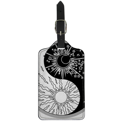Sun And Moon Yin Yang Print Luggage Tag