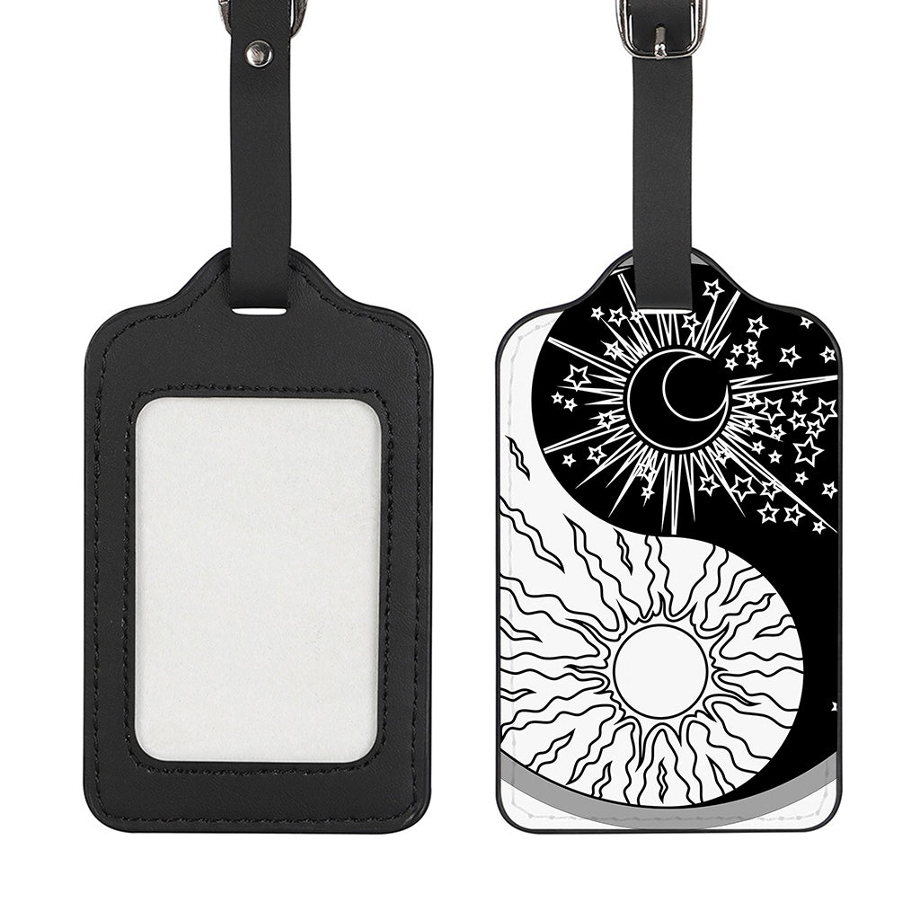 Sun And Moon Yin Yang Print Luggage Tag