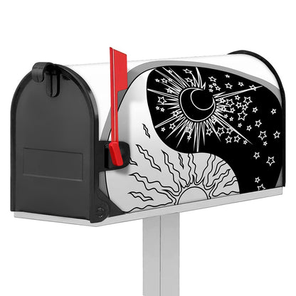 Sun And Moon Yin Yang Print Mailbox Cover