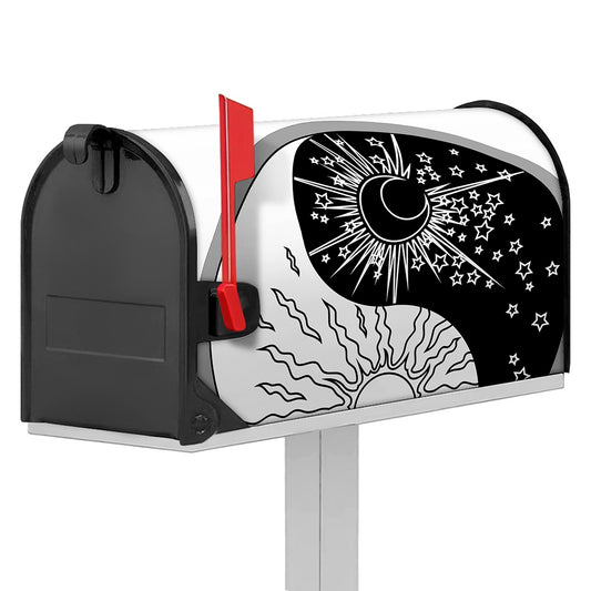 Sun And Moon Yin Yang Print Mailbox Cover
