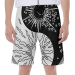 Sun And Moon Yin Yang Print Men's Beach Shorts