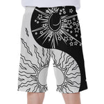 Sun And Moon Yin Yang Print Men's Beach Shorts