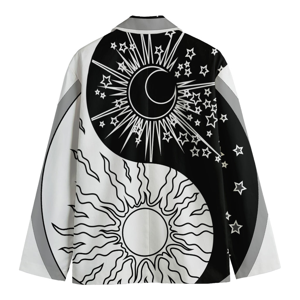 Sun And Moon Yin Yang Print Men's Blazer