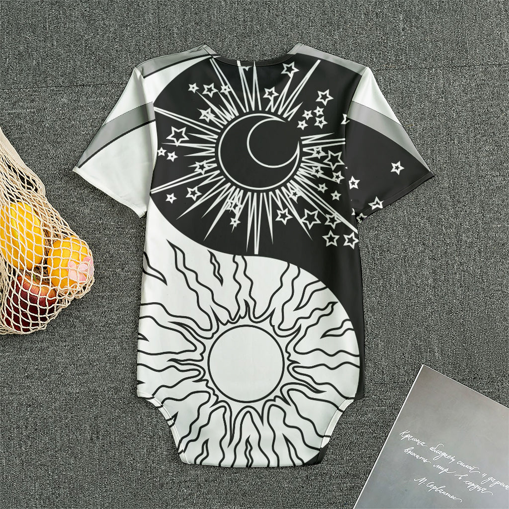 Sun And Moon Yin Yang Print Men's Bodysuit