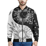 Sun And Moon Yin Yang Print Men's Bomber Jacket