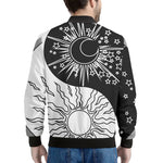 Sun And Moon Yin Yang Print Men's Bomber Jacket