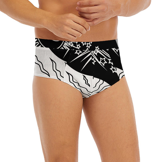 Sun And Moon Yin Yang Print Men's Briefs