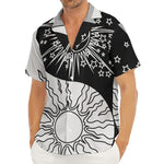 Sun And Moon Yin Yang Print Men's Deep V-Neck Shirt