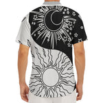 Sun And Moon Yin Yang Print Men's Deep V-Neck Shirt