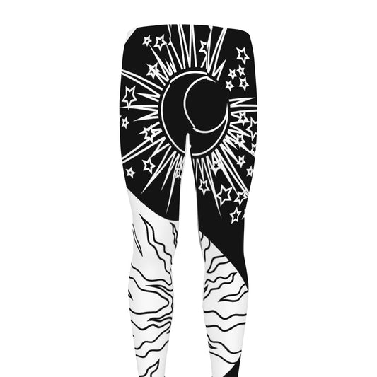 Sun And Moon Yin Yang Print Men's leggings