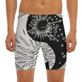 Sun And Moon Yin Yang Print Men's Long Boxer Briefs