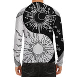 Sun And Moon Yin Yang Print Men's Long Sleeve Rash Guard
