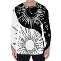 Sun And Moon Yin Yang Print Men's Long Sleeve T-Shirt