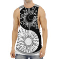 Sun And Moon Yin Yang Print Men's Muscle Tank Top