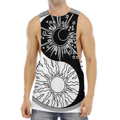 Sun And Moon Yin Yang Print Men's Muscle Tank Top