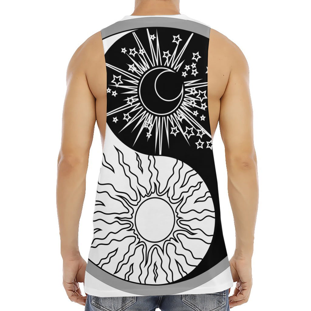 Sun And Moon Yin Yang Print Men's Muscle Tank Top