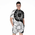 Sun And Moon Yin Yang Print Men's Romper