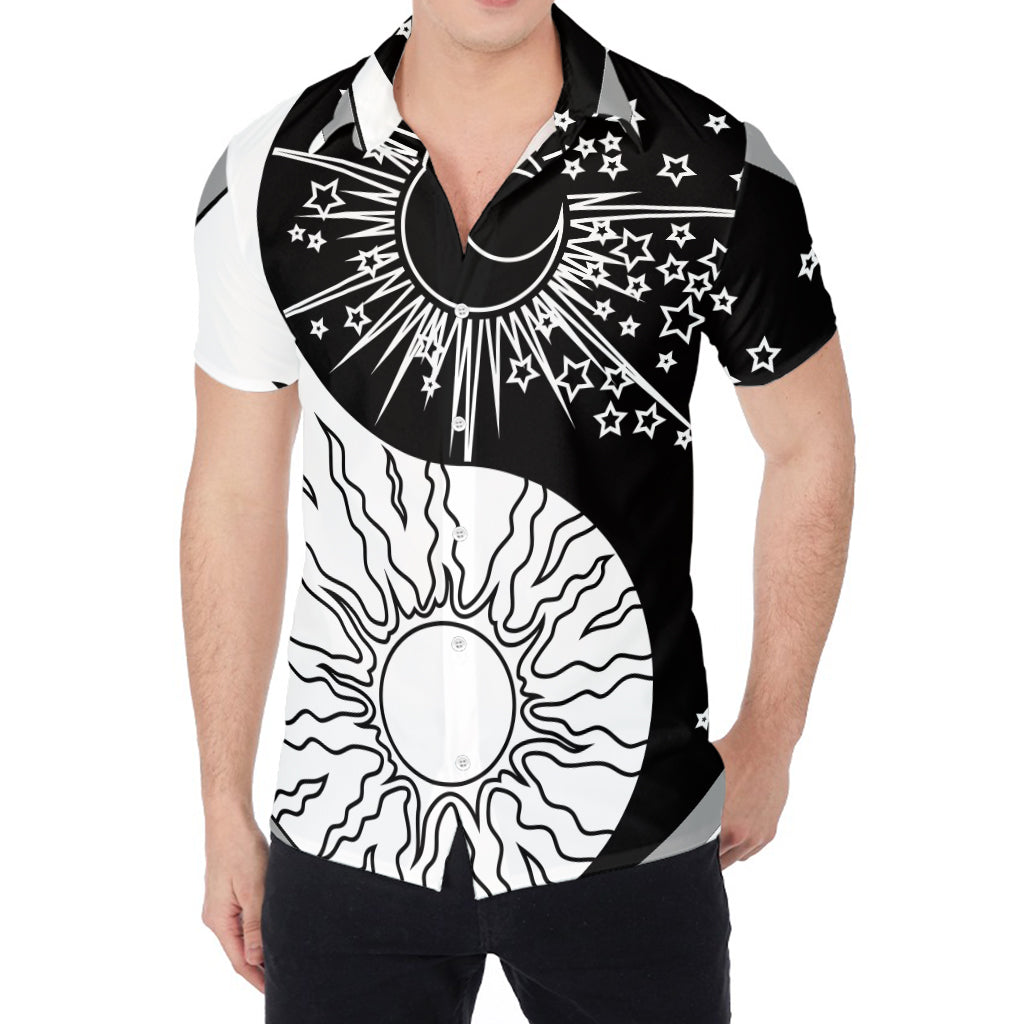 Sun And Moon Yin Yang Print Men's Shirt