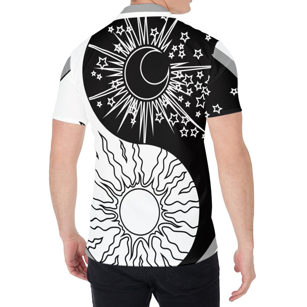 Sun And Moon Yin Yang Print Men's Shirt