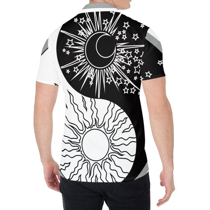 Sun And Moon Yin Yang Print Men's Shirt