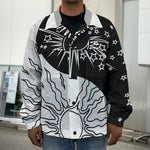 Sun And Moon Yin Yang Print Men's Shirt Jacket