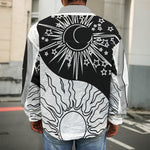 Sun And Moon Yin Yang Print Men's Shirt Jacket