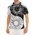 Sun And Moon Yin Yang Print Men's Short Sleeve Rash Guard