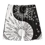 Sun And Moon Yin Yang Print Men's Swim Trunks