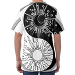 Sun And Moon Yin Yang Print Men's Velvet T-Shirt