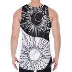 Sun And Moon Yin Yang Print Men's Velvet Tank Top