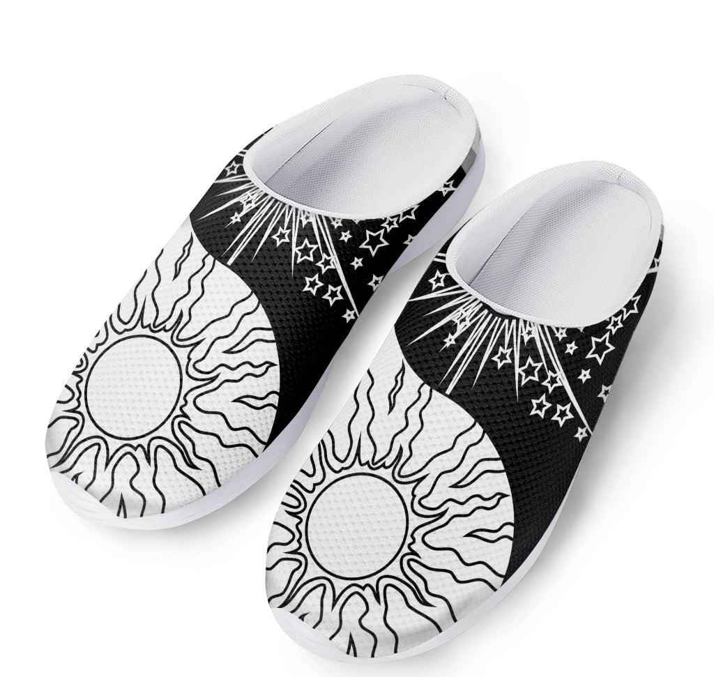 Sun And Moon Yin Yang Print Mesh Casual Shoes