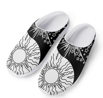 Sun And Moon Yin Yang Print Mesh Casual Shoes