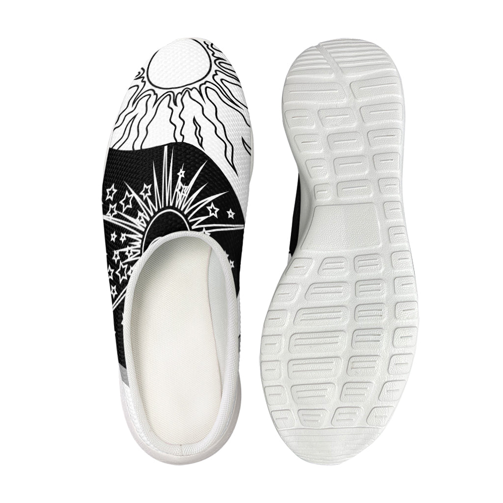 Sun And Moon Yin Yang Print Mesh Casual Shoes