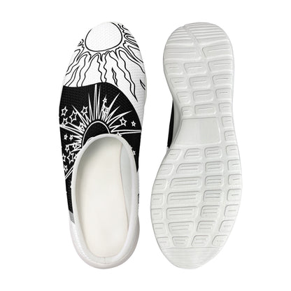 Sun And Moon Yin Yang Print Mesh Casual Shoes