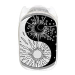 Sun And Moon Yin Yang Print Mesh Laundry Hamper
