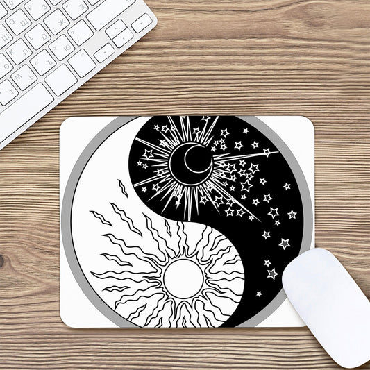 Sun And Moon Yin Yang Print Mouse Pad