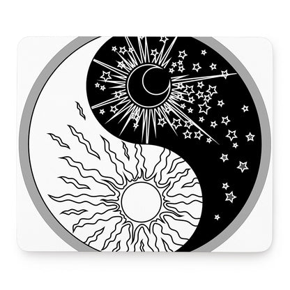 Sun And Moon Yin Yang Print Mouse Pad