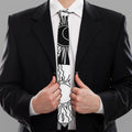 Sun And Moon Yin Yang Print Necktie
