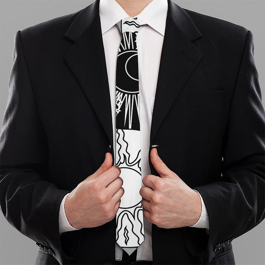 Sun And Moon Yin Yang Print Necktie