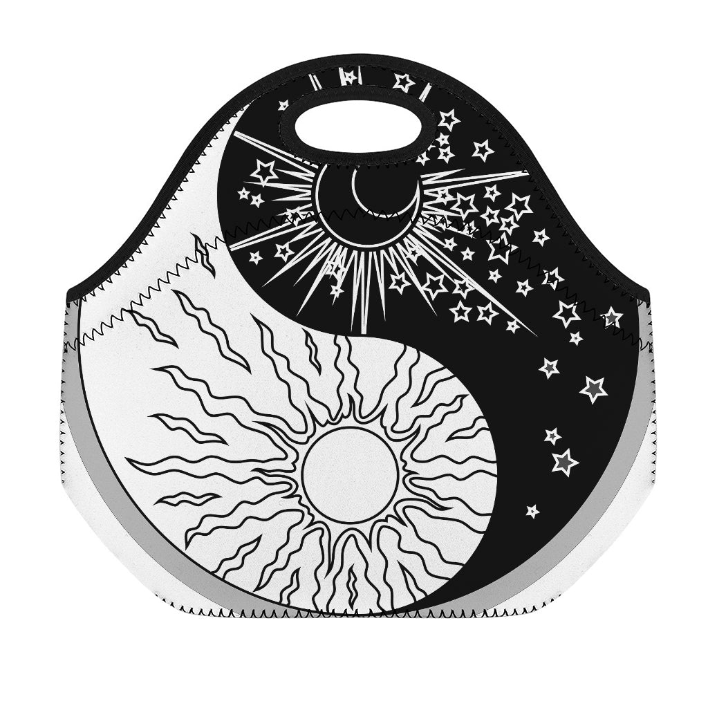 Sun And Moon Yin Yang Print Neoprene Lunch Bag