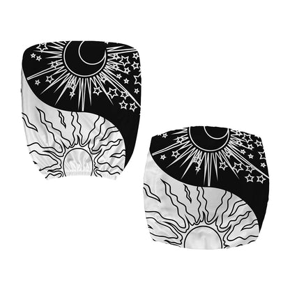 Sun And Moon Yin Yang Print Office Chair Cover