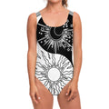 Sun And Moon Yin Yang Print One Piece Swimsuit