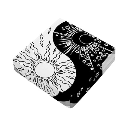 Sun And Moon Yin Yang Print Outdoor Seat Cushion Cover