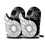 Sun And Moon Yin Yang Print Oven Mitts