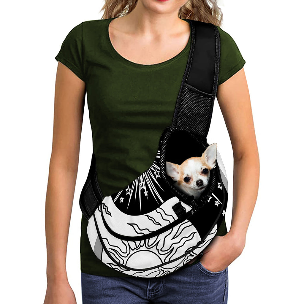 Sun And Moon Yin Yang Print Pet Sling Carrier