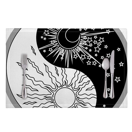Sun And Moon Yin Yang Print Placemat